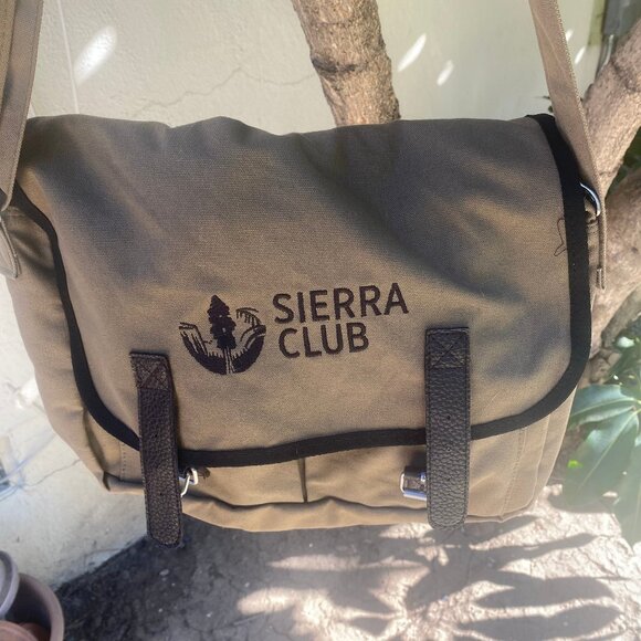 Sierra Club Tan Canvas Messenger Bag Crossbody with Adjustable Strap - Picture 7 of 14